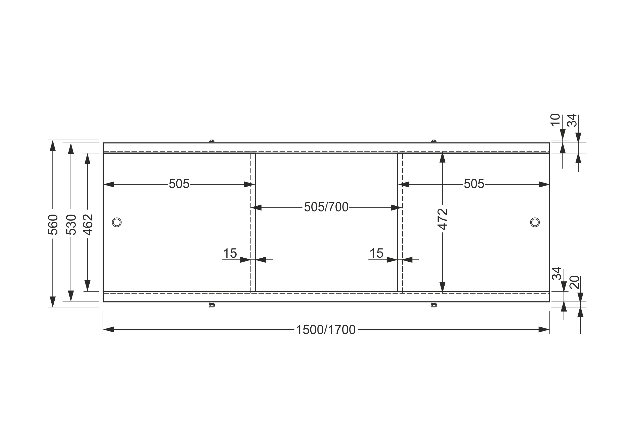 Экран Cersanit Universal pa-type2*170